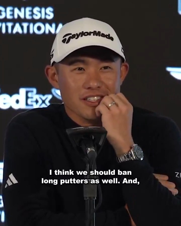 🚨❌🗣️ #BANNED? — After Lucas Glover made comments about banning AimPoint, Collin Morikawa said we should see long putters banned as well, which Glover uses. Do you agree?
