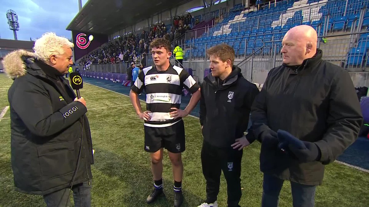 ⚫⚪ Cistercian College captain William Hayes and assistant coach Neil Cronin react to a big win over Gonzaga "It's just pure grit and heart that gets you over the line in the end." 🗣️ Leinster Domestic