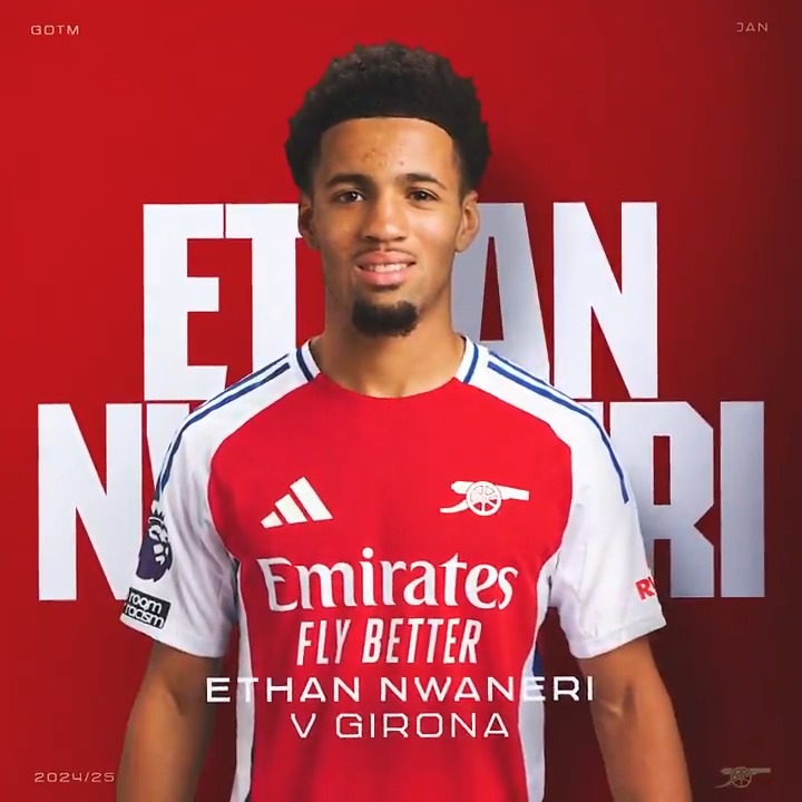 🥁 Introducing our January Goal of the Month winner... 🥇 Ethan Nwaneri 🥇 🤝 @Emirates