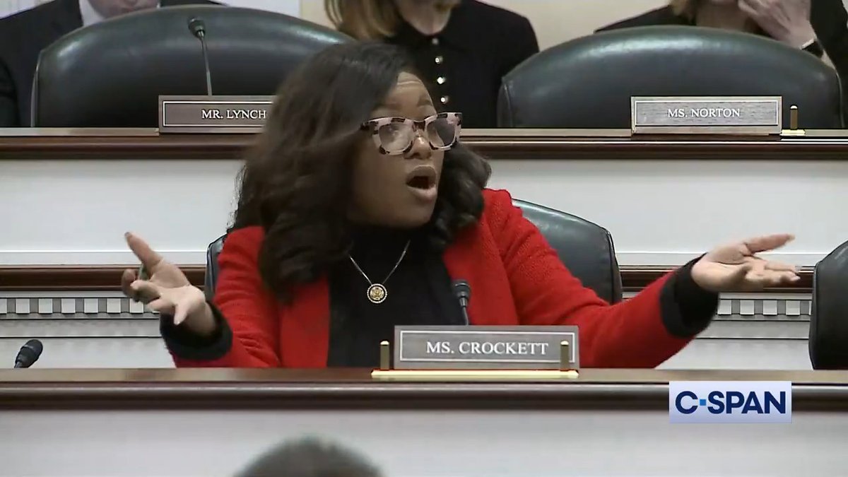 .Congresswoman Jasmine Crockett: "If you are trying to conduct audits and figure out where the waste fraud and abuse is I don't know why you would go to some tech guy...He sat there in the oval office yesterday and he admitted that he was lying and he was using his propaganda machine to do it."