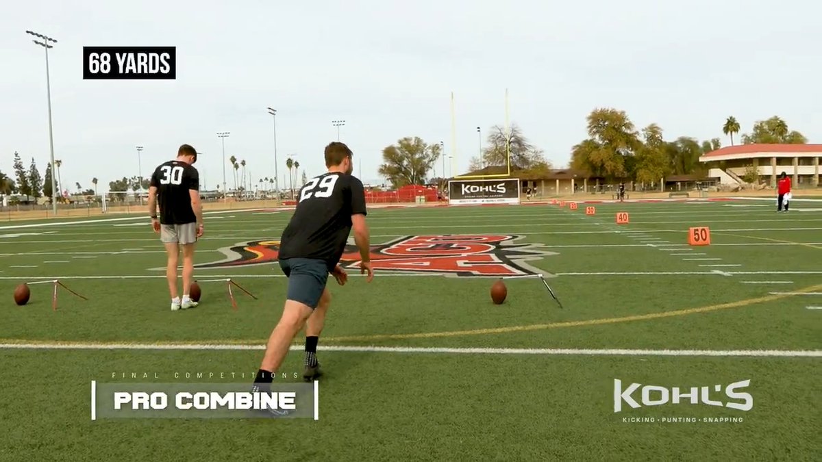 ✅ 68-yards NFL Free Agent Jake Verity (Jake Verity) of ECU wins the final field goal competition of the #KohlsProCombine with a 68-yard field goal. ECU Football // #NFL
