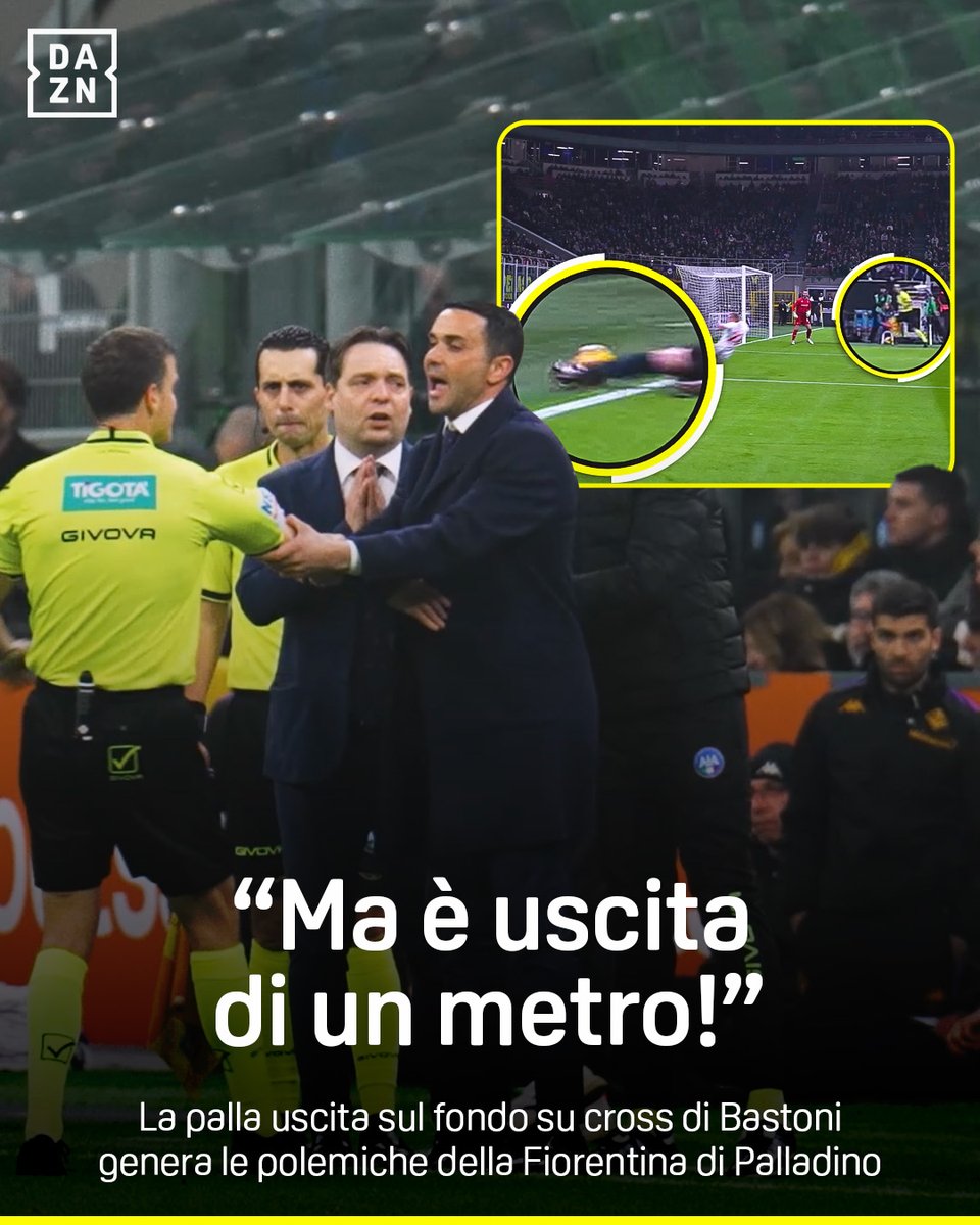 "𝐌𝐚 𝐞' 𝐮𝐬𝐜𝐢𝐭𝐚 𝐝𝐢 𝐮𝐧 𝐦𝐞𝐭𝐫𝐨!" 🗣️ La Fiorentina protesta, Palladino deluso: "𝙈𝙖 𝙘𝙤𝙢𝙚 𝙣𝙤𝙣 𝙥𝙤𝙨𝙨𝙤𝙣𝙤 𝙘𝙤𝙣𝙩𝙧𝙤𝙡𝙡𝙖𝙧𝙚?" 😲 E Inzaghi si fa ammonire per l'𝑒𝑝𝑖𝑠𝑜𝑑𝑖𝑜 𝐵𝑎𝑠𝑡𝑜𝑛𝑖 🟨 🎤 Davide Bernardi Bordocam #InterFiorentina è disponibile ora su #DAZN! 📲