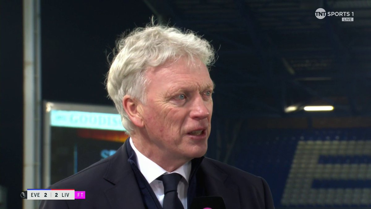 “It wasn’t the best or cleanest football you’ll watch, but it was a bit of a throwback” David Moyes is 'thrilled' with a point against Liverpool in the final Merseyside derby at Goodison Park 👏 🎙 Lynsey Hipgrave | 📺 TNT Sports & discovery+ UK