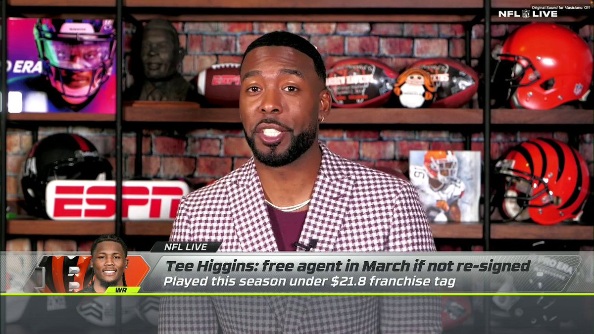 "The value, beyond just paying two really, really good wide receivers, is that you're keeping your quarterback happy." @HAWK explains how important it is for the Bengals to keep Tee Higgins 🔒