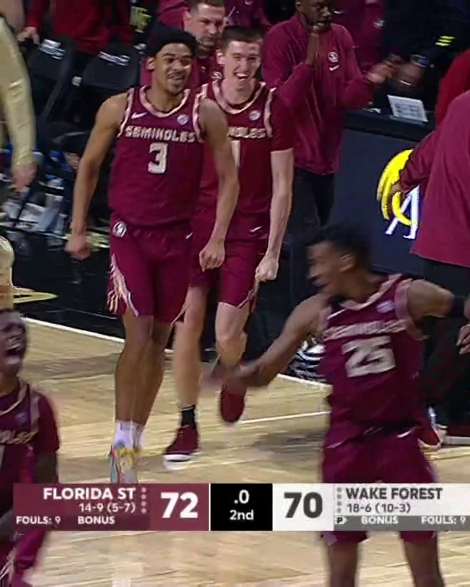 FSU was down 14 at halftime and then THIS SEQUENCE happened to win the game 😱 HUGE WIN FOR THE NOLES 🍢🔥 Florida State Men’s Basketball
