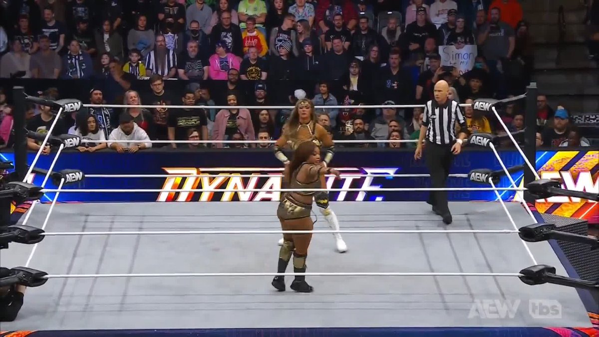 Pure POWER on display by Megan Bayne! Watch #AEWDynamite on TBS Network &amp; @SportsOnMax @MeganBayne