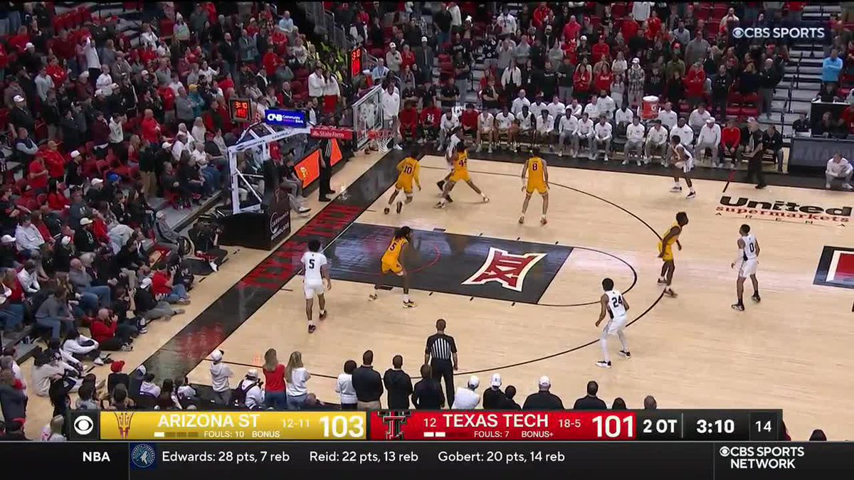 WHAT. A. GAME. 🤯 Texas Tech Hoops takes down Arizona State in 2OT 111-106. That's the most Texas Tech has ever scored in a Big 12 Conference game.