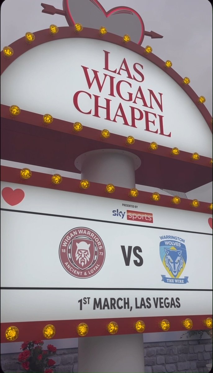 💒 The Las Wigan Chapel will be open for supporters to visit ahead of tonight’s @superleague opener against Leigh Leopards. #WWRL #SLWIGLEI