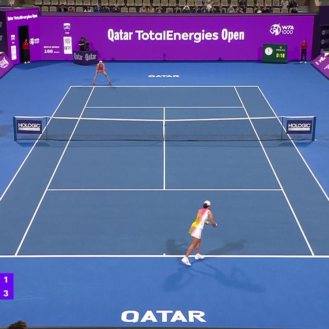 Did you hear that smash 🧏♀️ Iga Świątek | #QatarTotalEnergiesOpen