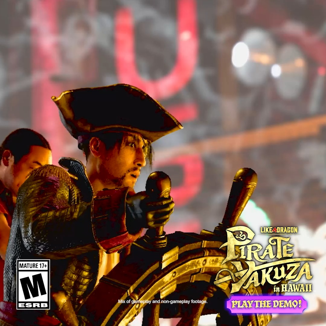Like a Dragon: Pirate Yakuza in Hawaii's free demo is NOW AVAILABLE on PlayStation 5, Xbox Series X|S and Steam🏴☠ The full game sets sail Feb 21 on PlayStation 5, PlayStation 4, Xbox Series X|S, Xbox One, and Steam⚓ Pre-order to get 2 extra crewmates (Ichiban & Nancy) + 2 more outfits to change into.