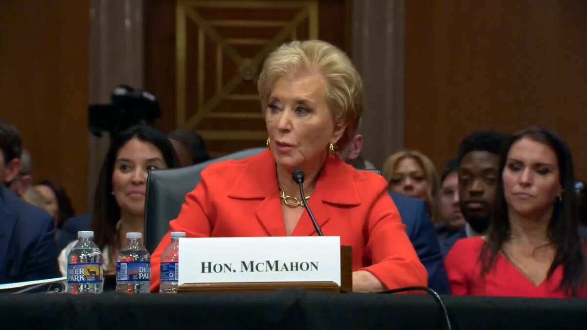 "Women should feel safe in their locker rooms. They should feel safe in their spaces. They shouldn't have to be exposed to men undressing in front of them....We want to make sure Title IX, which is the law, is enforced" - Linda McMahon on Title IX 100%. Confirm Linda McMahon!