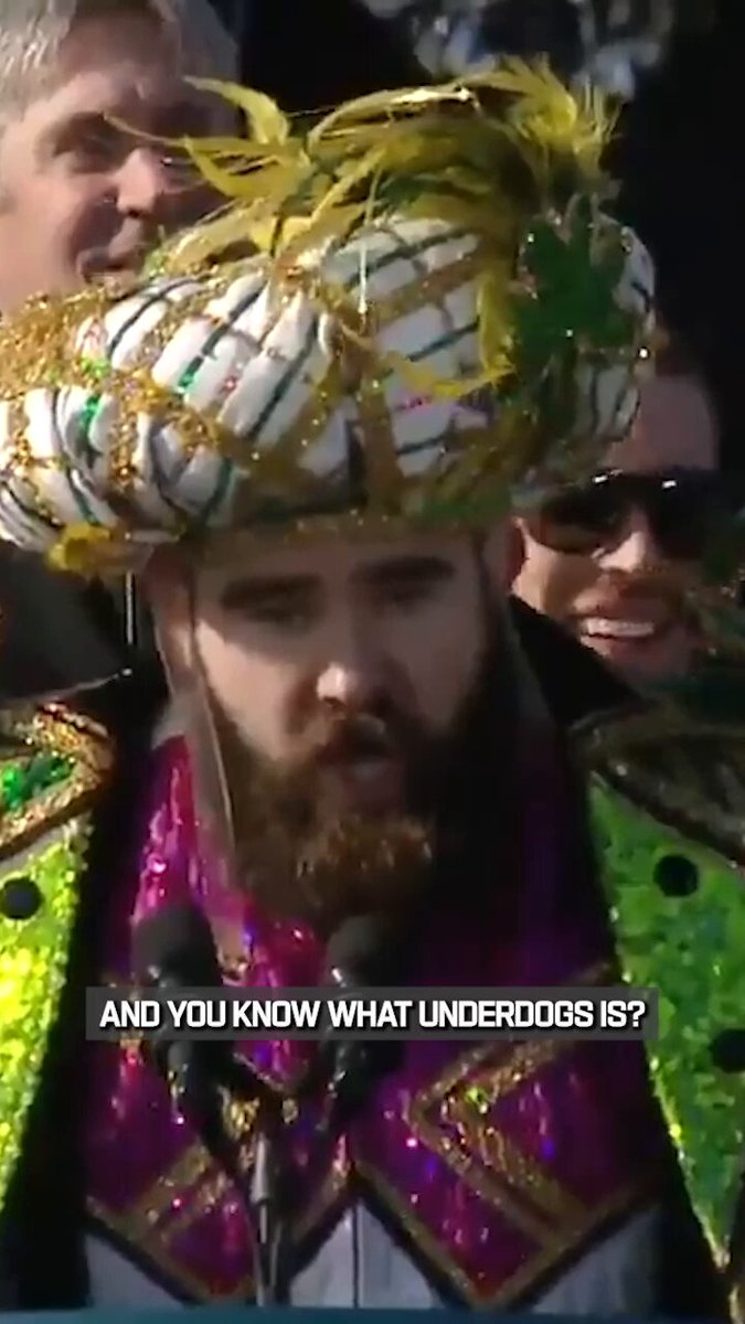 "HUNGRY DOGS RUN FASTER!" Jason Kelce's speech (and look) at the Philadelphia Eagles Super Bowl LII parade is going to be tough to top 😤