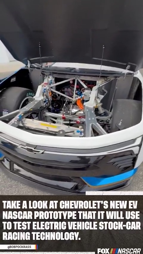 Take a look under the hood of Chevrolet’s EV #NASCAR prototype (a modified Next Gen chassis).