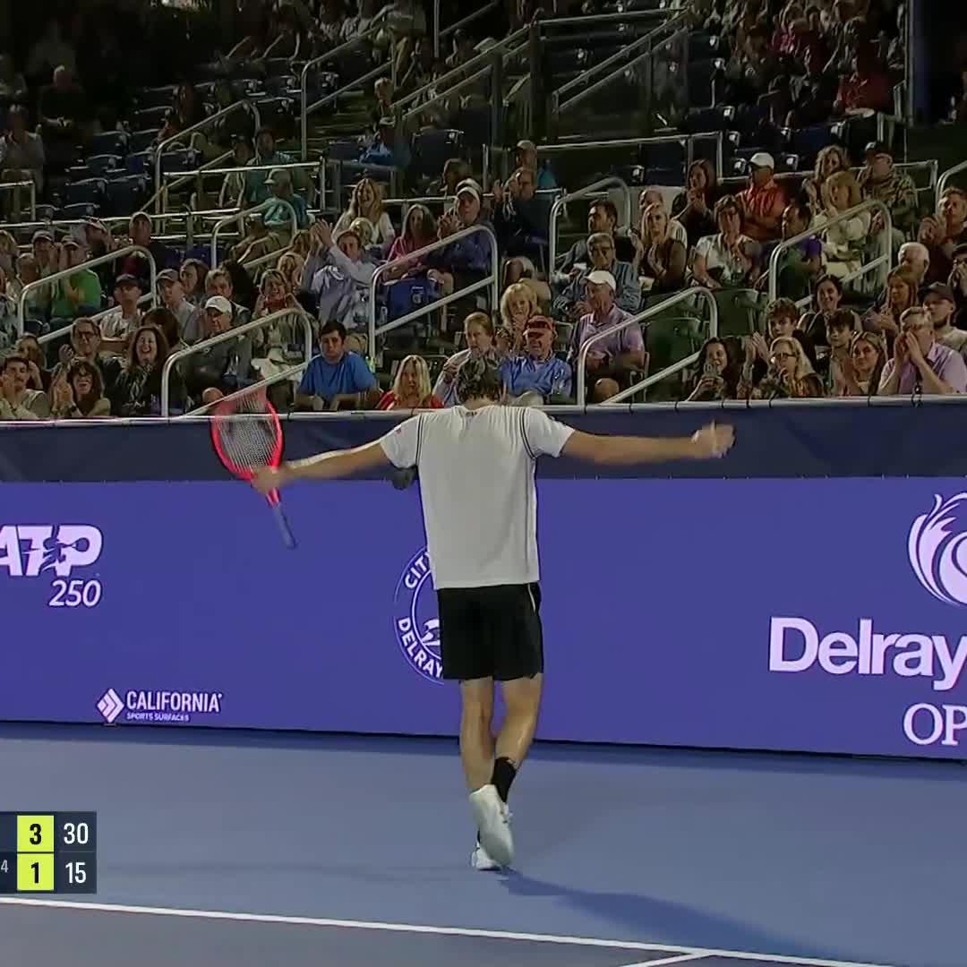 Taylor Fritz take a bow 🤝 Come for the shot stay for the reaction 😍 #DBOpen