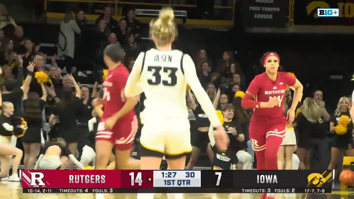 🐥 27 PTS 🐥 11-19 FG 🐥 4-5 3FG 🐥 4 REB Lucy Olsen was on 🔥 in Iowa Women's Basketball's B1G W over Rutgers. Catch her highlights 👇 #B1GWBBall