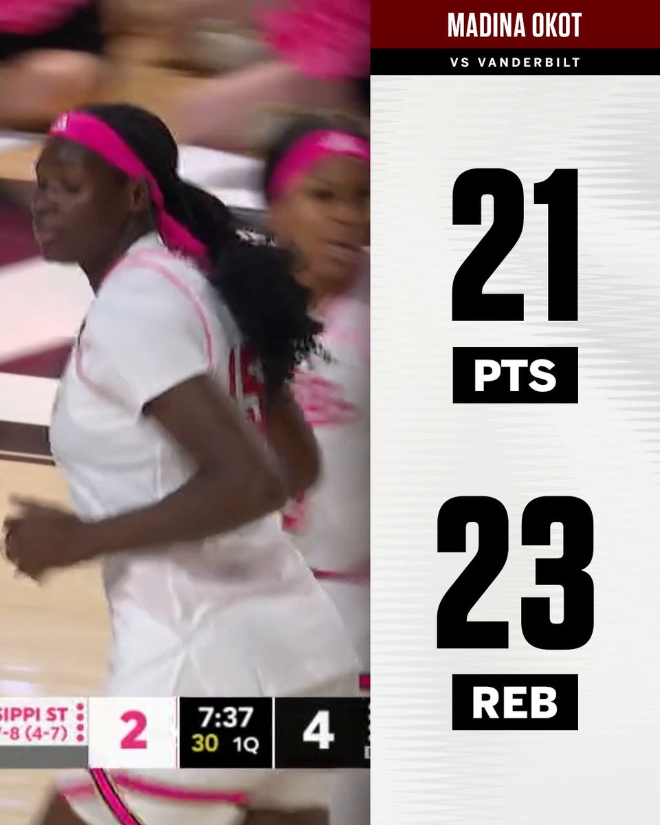 20 &amp; 20 IS MAJOR 😤 Madina Okot WENT OFF in Mississippi State Women's Basketball's 2OT win at Vandy 🐶