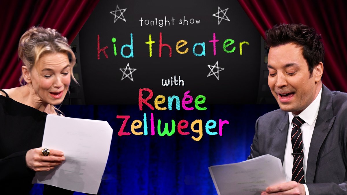 Renée Zellweger and Jimmy act out scenes written by elementary school students in Kid Theater 🎭 #FallonTonight