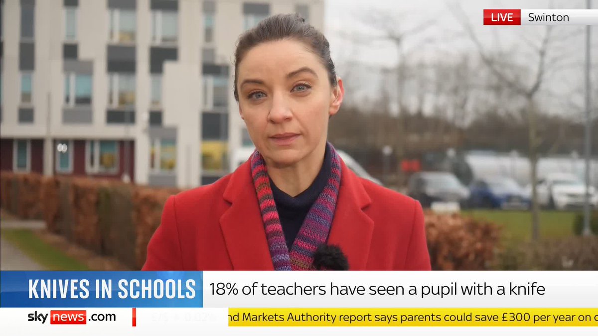 'There are lots of questions for schools' Sky's Katerina Vittozzi talks about her latest report that found 18% of secondary school teachers in England have seen pupils with knives in school. Read the full report: 📺 Sky 501, Virgin 602 and YouTube