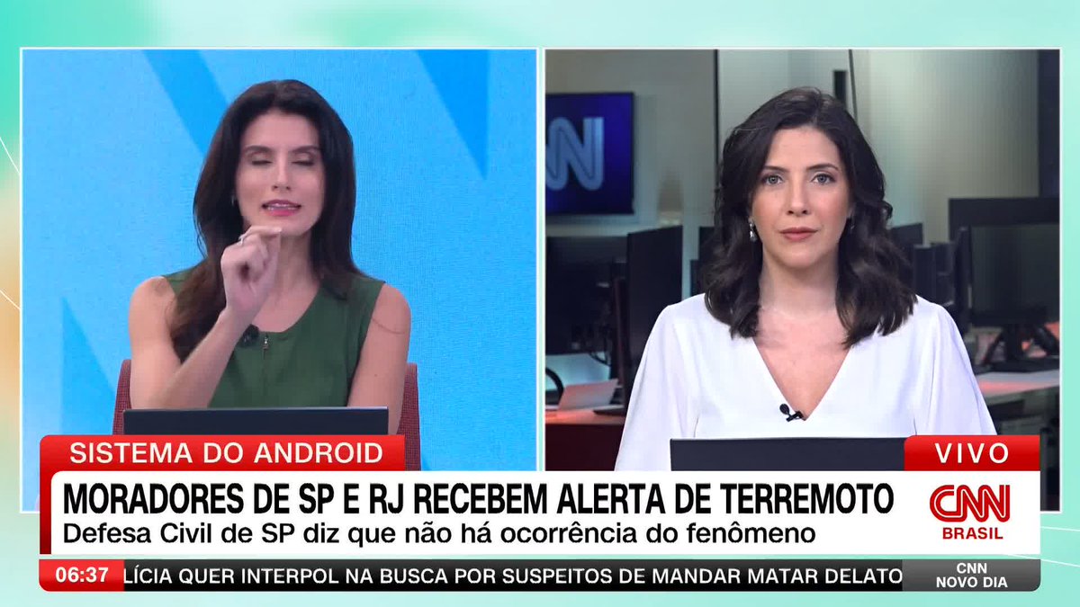 Os moradores dos estados de Sรฃo Paulo e Rio de Janeiro receberam, na madrugada desta sexta-feira (14), um alerta de um possรญvel terremoto de magnitude de atรฉ 5,5 no litoral. #CNNNovoDia