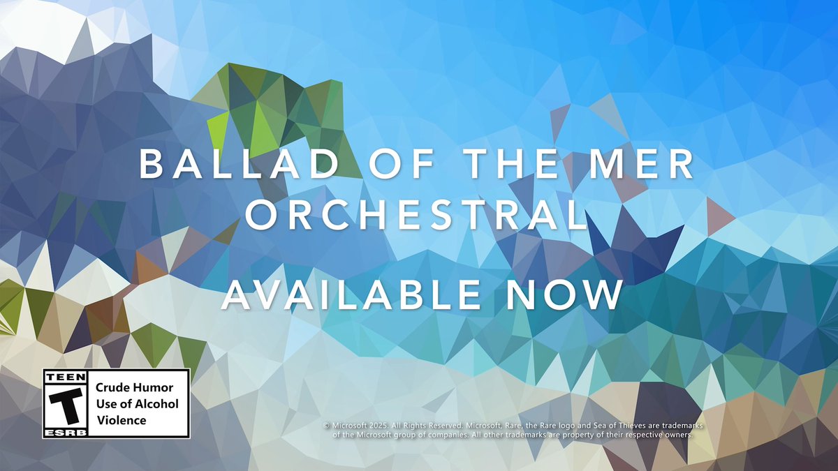 Enjoy a rousing rendition of one of our more melancholy melodies with the latest addition to the Sea of Thieves soundtrack: ‘Ballad of the Mer - Orchestral’. Available to stream or download on your platform of choice now. 🎵