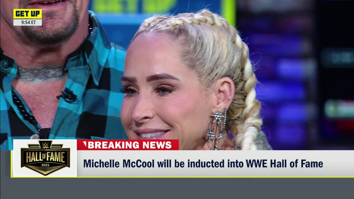 Triple H welcomes Michelle McCool to the WWE Hall of Fame on Get Up 🙌 "One of the women that transformed what we do." 👏