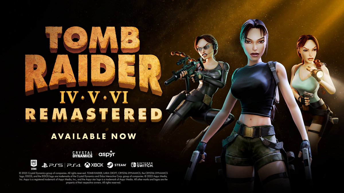 Lara Croft is back! 🔥 Tomb Raider IV-VI Remastered is out NOW! Chronicles, Last Revelation, or Angel of Darkness—which will you play first? 🎮 Order now: Aspyr #TombRaider #TombRaiderRemastered