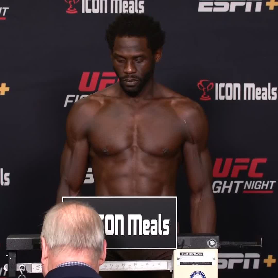 Tomorrow night's main event is official! Jared Cannonier weighs in at 185.5 pounds 👏 [ #UFCVegas102 | TOMORROW | 7pmET on ESPN+ ]