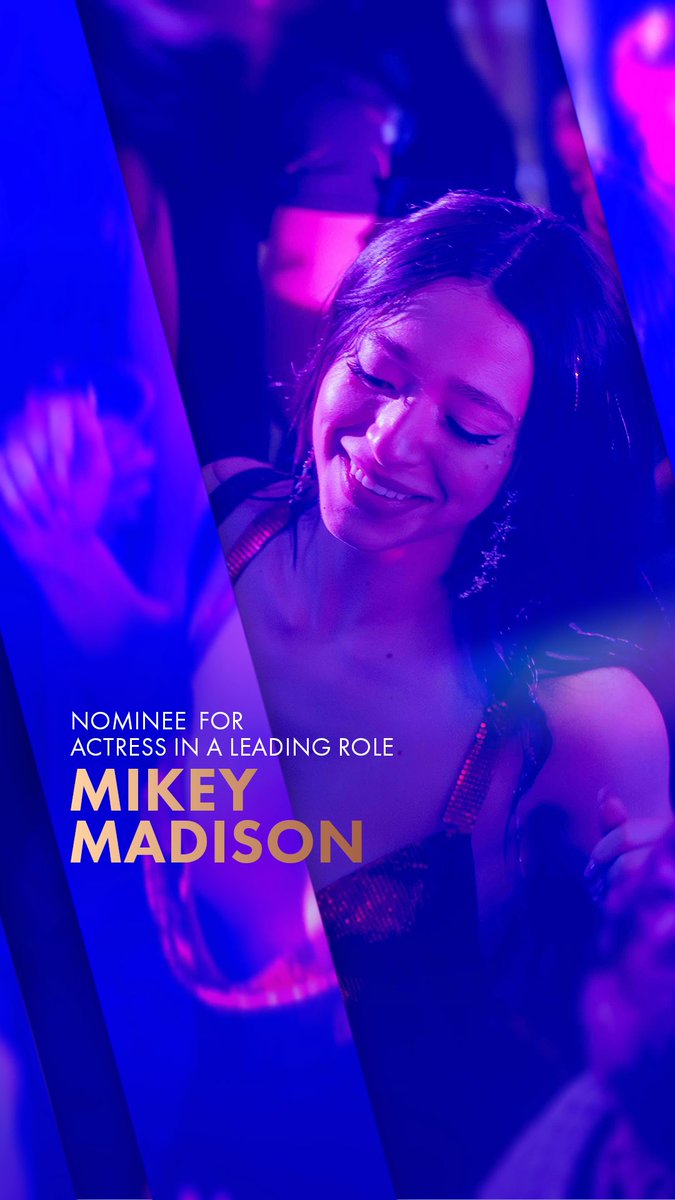 Mikey Madison as Anora "Ani" Mikheeva in ANORA. Nominated for Actress in a Leading Role at the 97th Oscars. Watch the #Oscars LIVE on Sunday, March 2nd, at 7e/4p on ABC and Hulu.