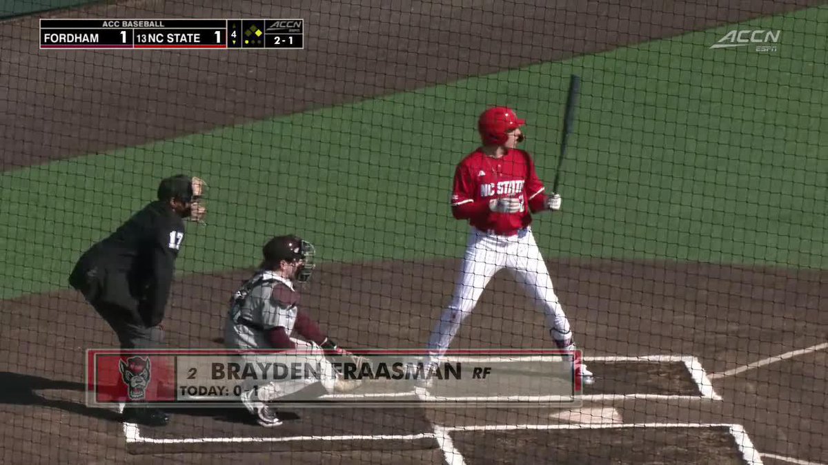 Another first for the Wolfpack! Brayden Fraasman records his first hit in the Wolfpack uniform.