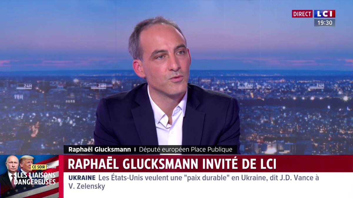 🗣️ "Ce qui m'obsède même quand je me rase c'est : comment on fait pour construire une réponse crédible à la trahison américain qui risque de projeter l'ensemble du continent européen dans l'insécurité, voire dans la guerre" clarifie Raphael Glucksmann ▶️ david doukhan