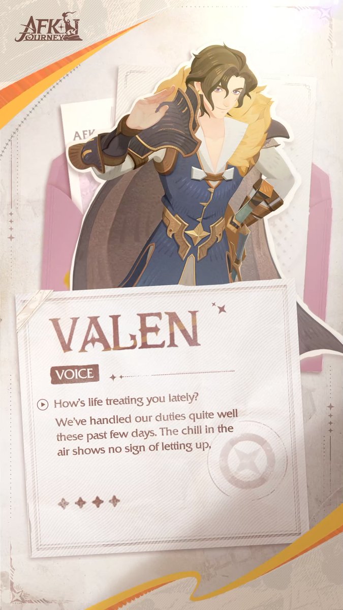 This Valentine's Day, join Valen (brought to life by Mike Bodie) as he updates us on his adventures. #AFKJourney #Valen #ValentinesDay