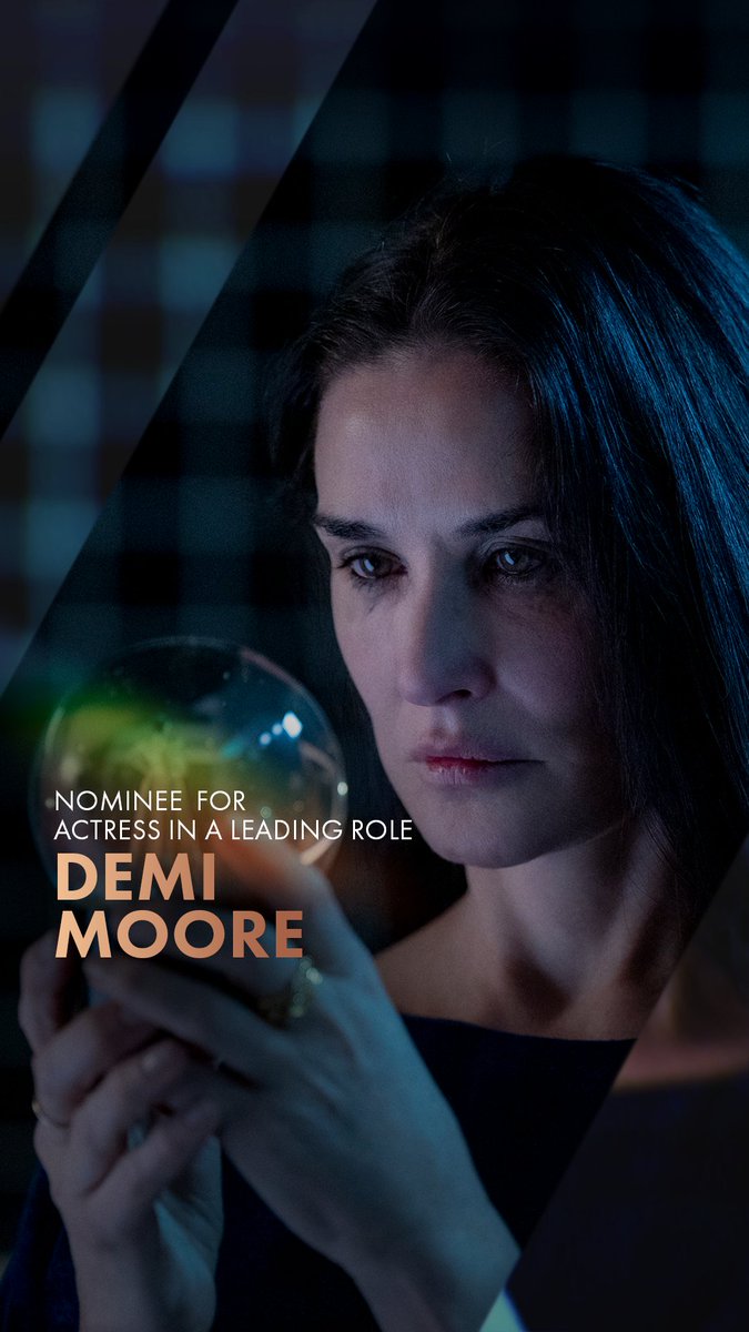 Demi Moore as Elisabeth Sparkle in THE SUBSTANCE. Nominated for Actress in a Leading Role at the 97th Oscars. Watch the #Oscars LIVE on Sunday, March 2nd, at 7e/4p on ABC and Hulu.