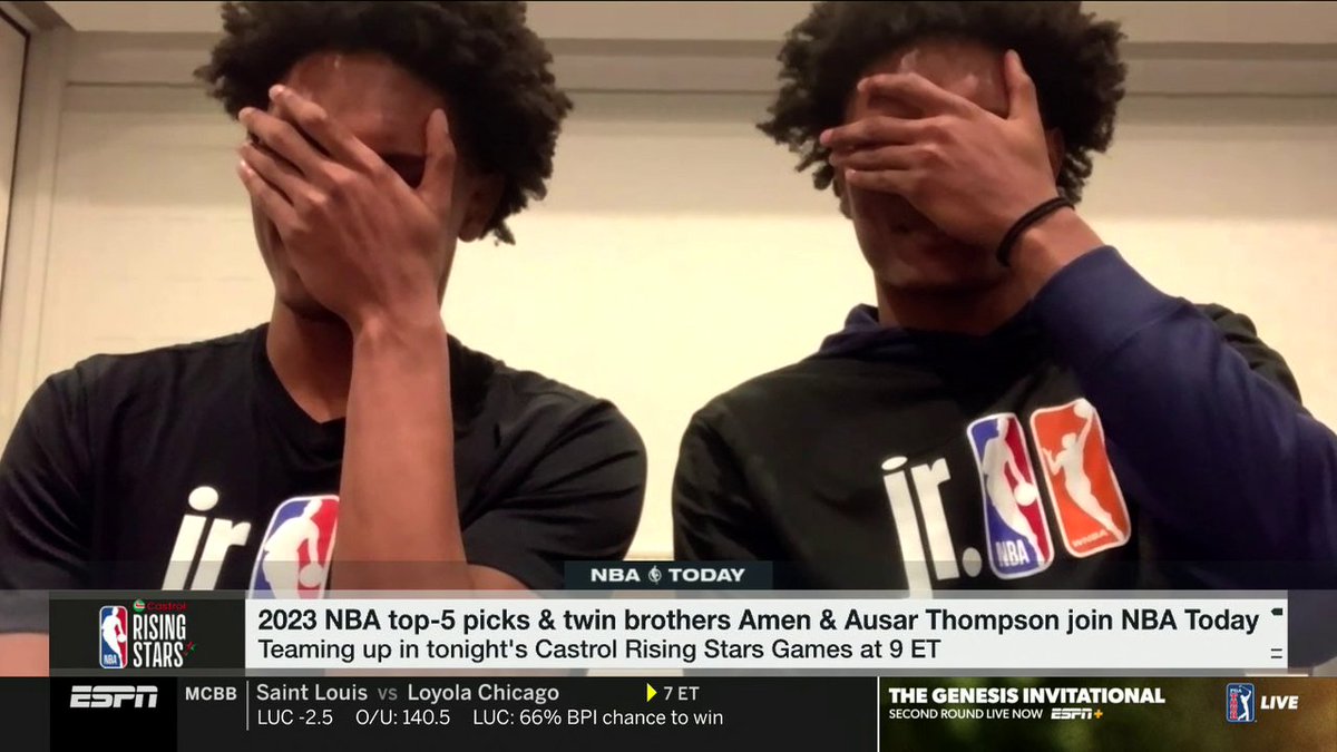"I used to do his history and Spanish, and he would do math and science." 😅 Amen and Ausar Thompson on helping each other do homework in school before getting drafted into the NBA ✍️