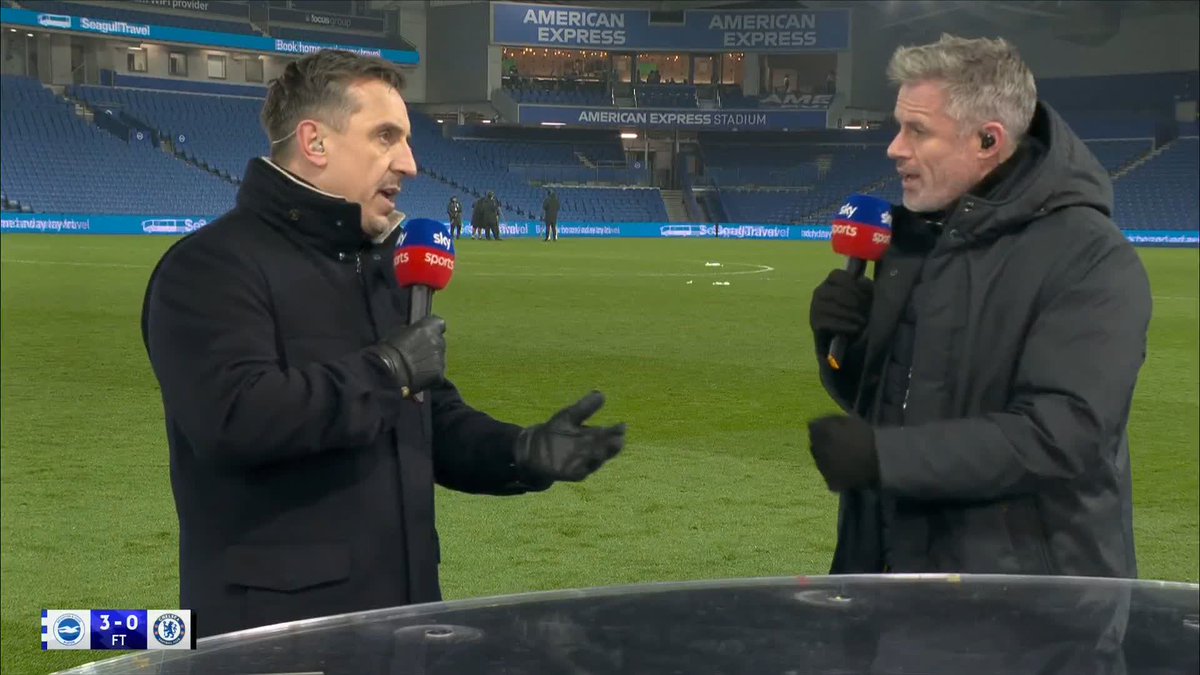 "We could have played centre-back" Gary Neville says Brighton's defence had an easy ride against Chelsea 👇