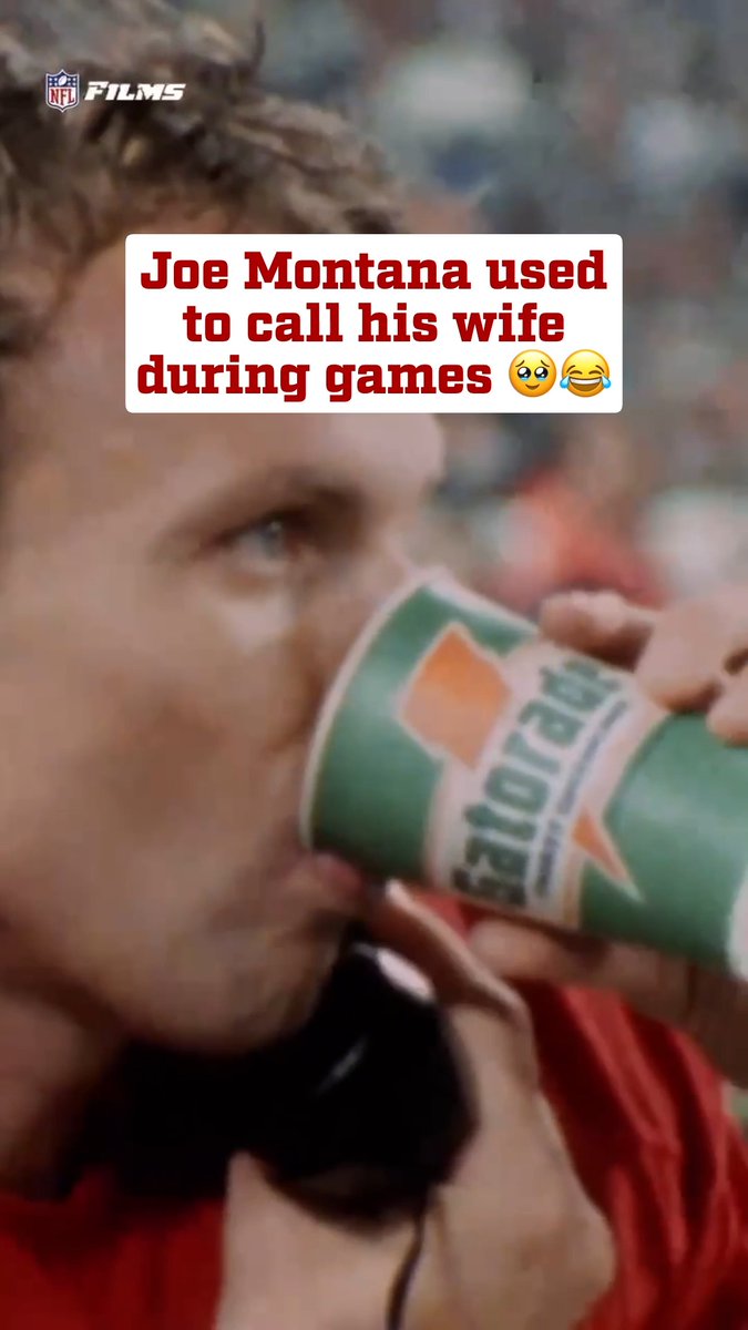 "I'm calling you to say I love you!" Joe Montana used to call his wife during games 😂 (via NFL Films)