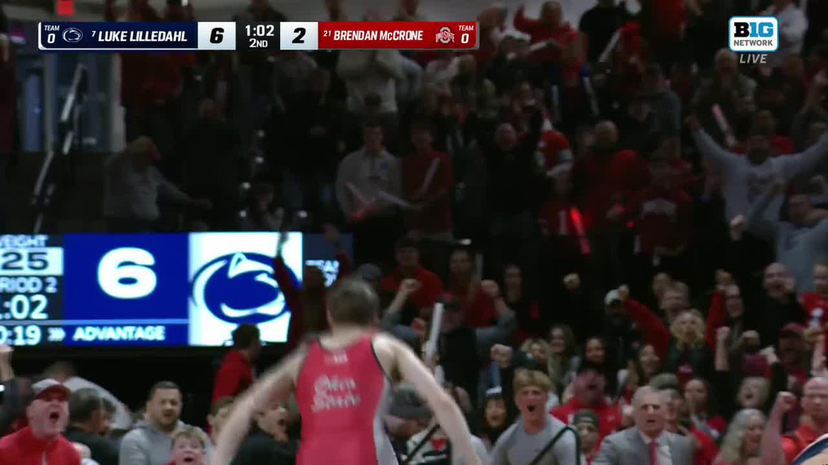 BRENDAN MCCRONE ‼️‼️ Ohio State Wrestling starts off strong 💪 #B1GWrestling