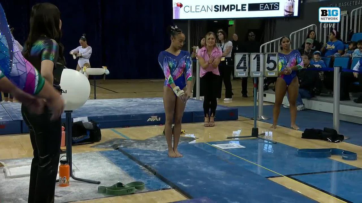 Mika Webster-Longin scores a career-high 9.850 on vault! 💻: Big Ten Network #GoBruins