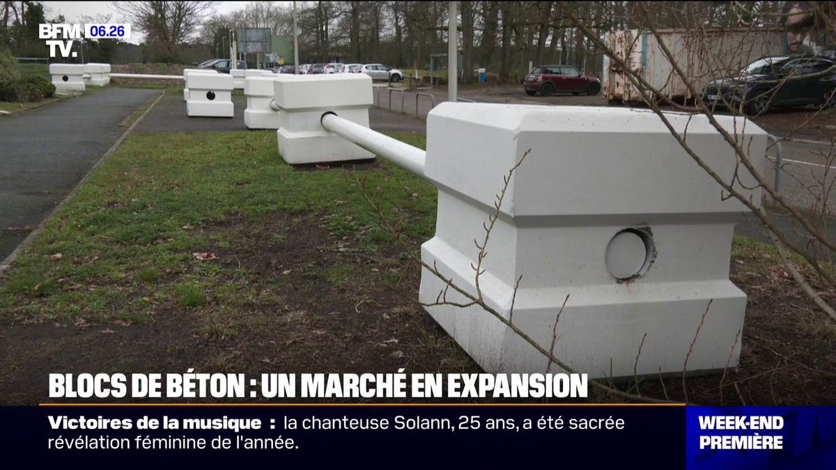 "Depuis début janvier, je suis à 70 devis" Utilisés pour sécuriser une zone, les blocs de béton sont de plus en plus plébiscités