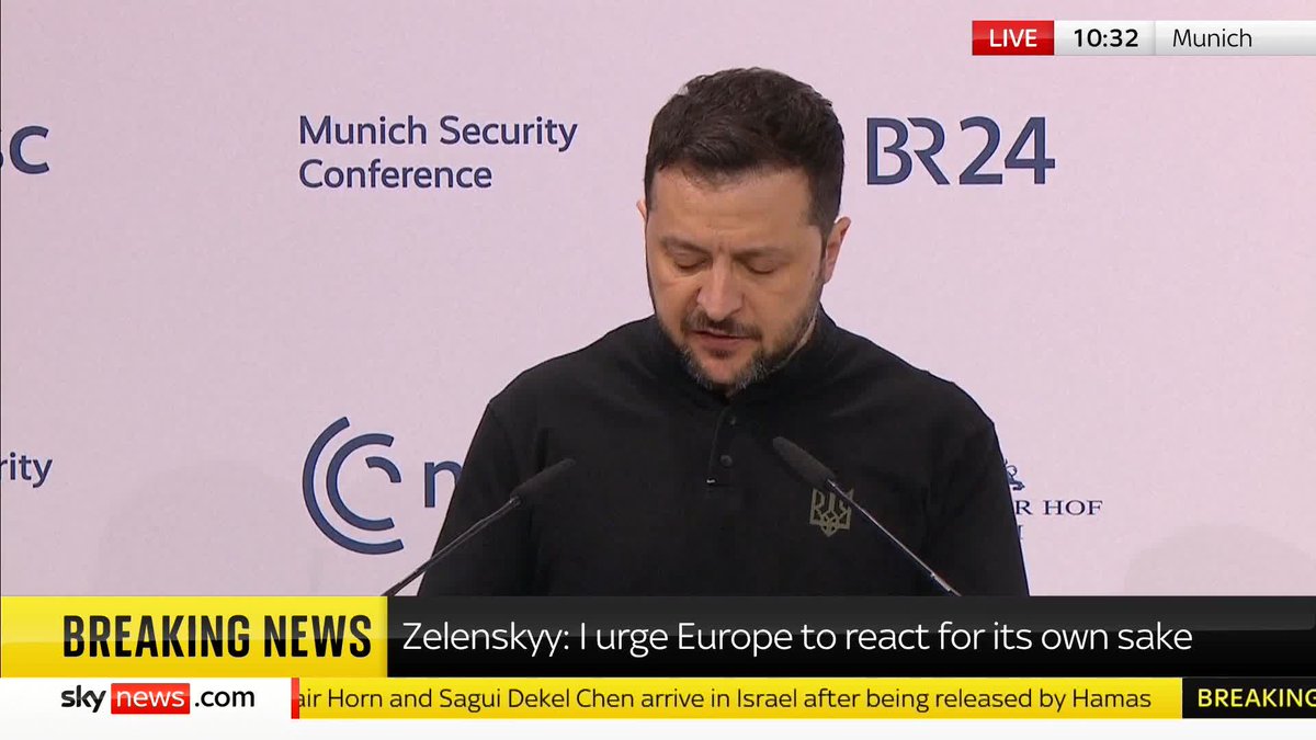 BREAKING: Ukrainian President Volodymyr Zelenskyy says an 'armed forces of Europe must be created'. 📺 Sky 501, Virgin 602, Freeview 233 and YouTube