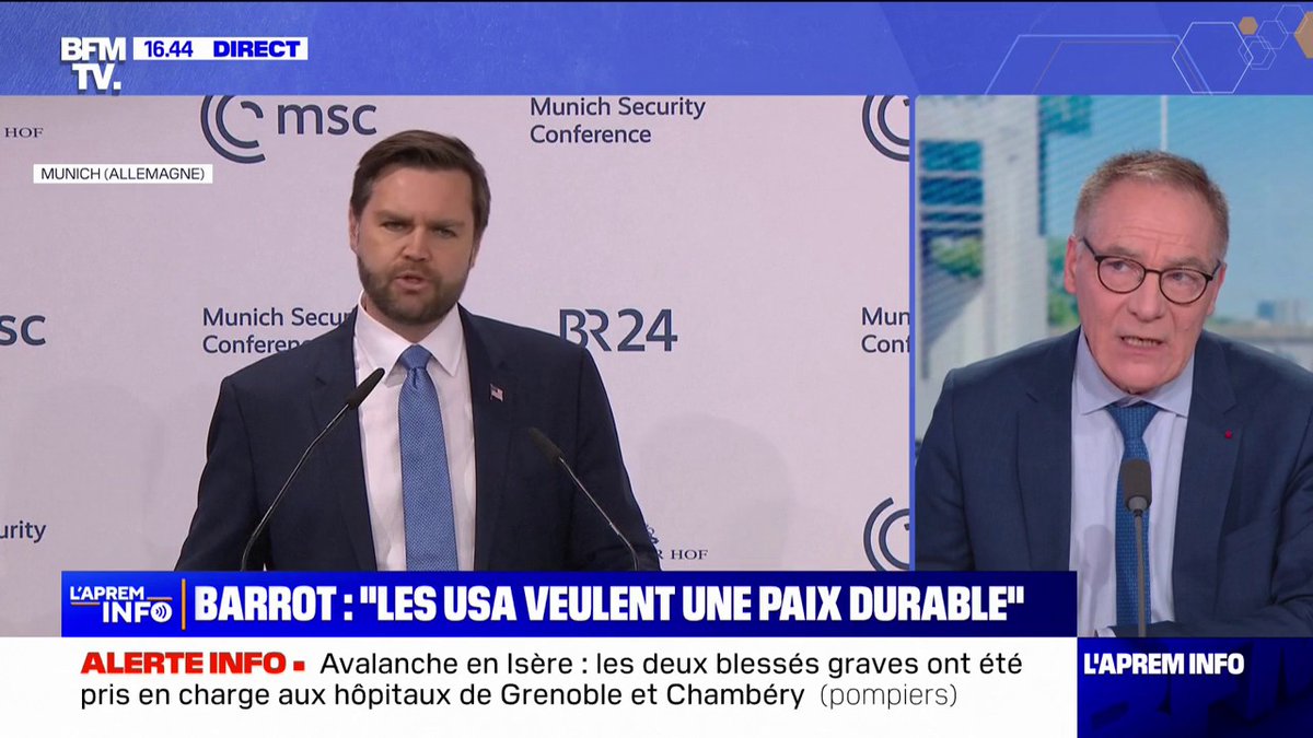 Conférence de Munich: le discours de JD Vance, vice-président des États-Unis, est "une ingérence flagrante dans les affaires européennes"