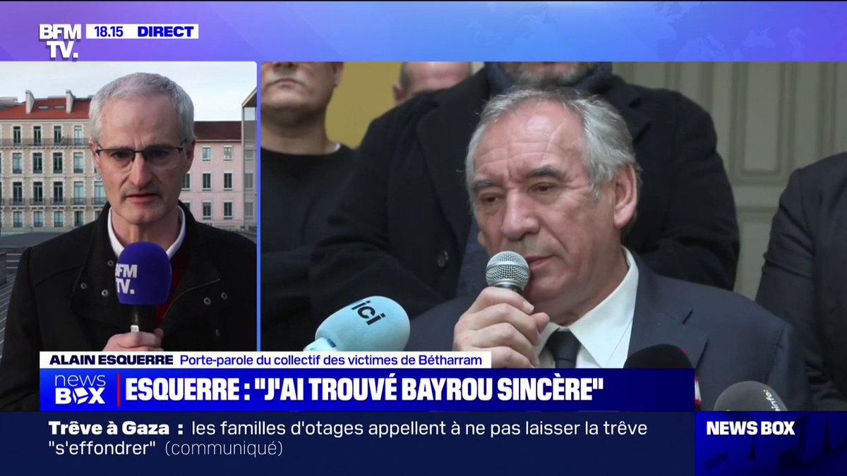 💬 "Je l'ai trouvé sincère et à l'écoute" Alain Esquerre, porte-parole de l'association des victimes de Bétharram, revient sur sa rencontre avec François Bayrou