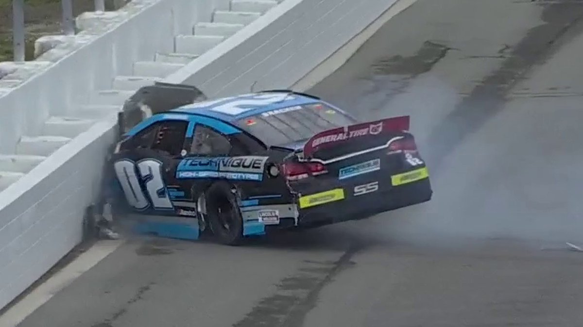 Multiple big hits for today's third ARCA caution at Daytona.