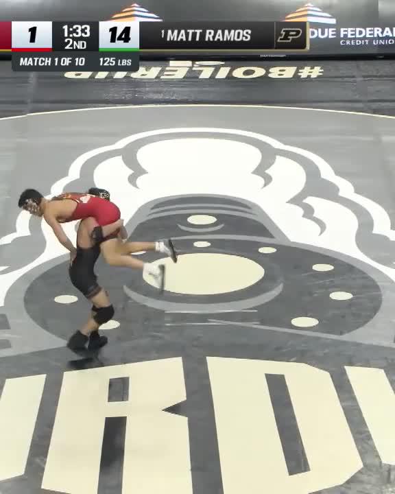 Spin cycle ➡️ Valentine's celly No. 1 Matt Ramos enjoyed his latest dominant win 😎 #B1GWrestling x Mavatar