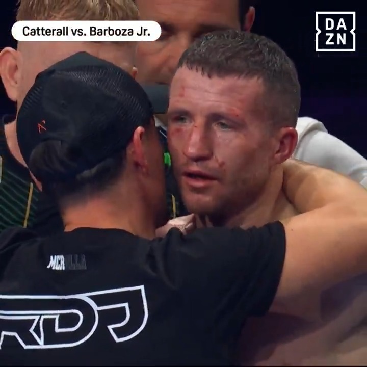 What a display from pat mccormack who drops Robbie Davies Jr. multiple times before forcing the sixth-round stoppage 🙌 And wonderful words from anthony crolla ♥️ #CatterallBarboza