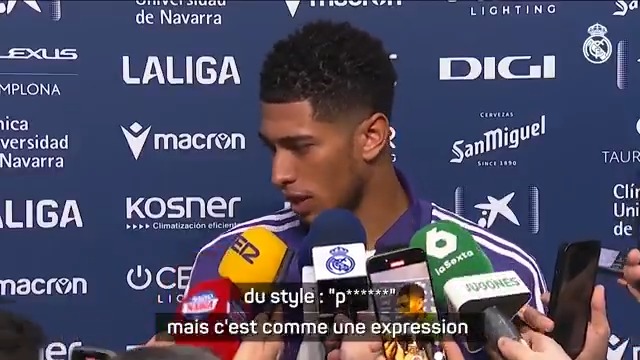 Jude Bellingham 🏴󠁧󠁢󠁥󠁮󠁧󠁿 sur son carton rouge cet après-midi sur la pelouse d’Osasuna 🟥 : « Il est clair que l’arbitre a fait une erreur ! J’ai dit une expression comme "Puta**". » 🎥 beIN SPORTS