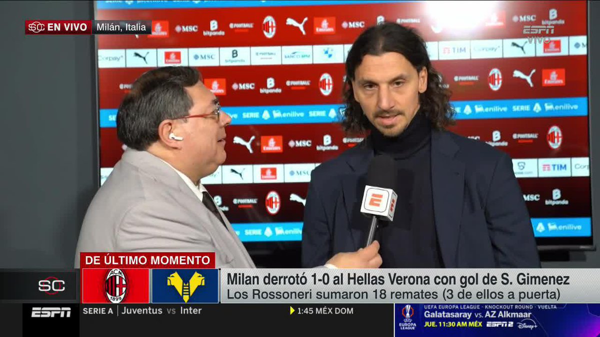 "Giménez es un 'Killer' del área" 💥 Los elogios de Zlatan Ibrahimovic para Santi luego del gol del triunfo para el Milan #SerieAxESPN