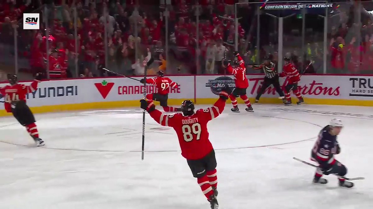 CONNOR MCDAVID He gives Canada the 1-0 lead! 🇨🇦 #4Nations 🇺🇸: ABC & ESPN+ ➡️ 🇨🇦: Sportsnet or stream on Sportsnet+ ➡️