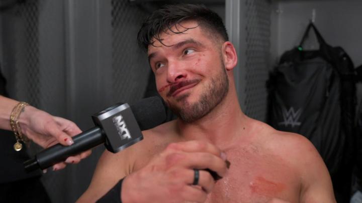 EXCLUSIVE: After once again injuring Je’Von Evans, “All Ego” Ethan Page revels in his savagery. #VengeanceDay