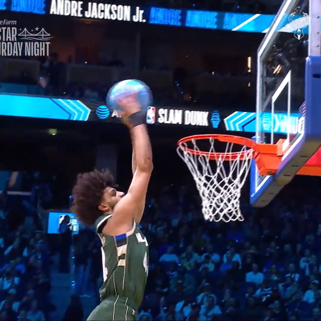 AJax throws down his first dunk of the night!