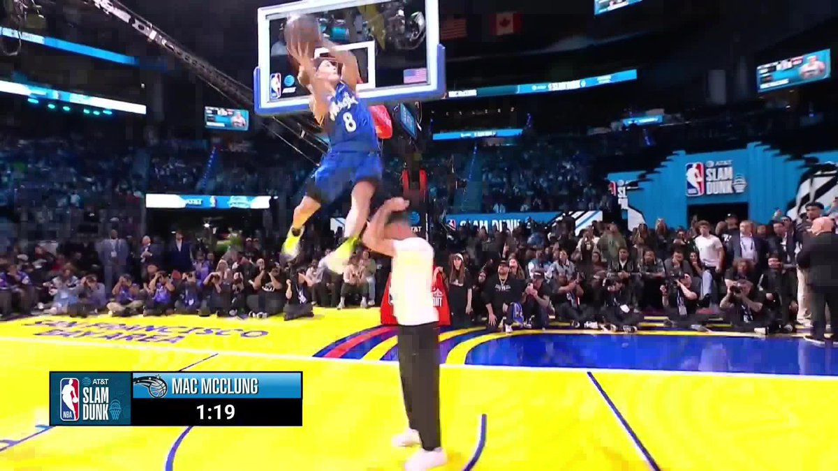Mac McClung LEVITATED for a 50 on his 2nd dunk ✈️ He advances to the #ATTSlamDunk Final Round 🍿